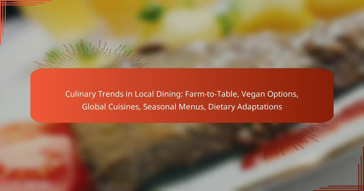 Culinary Trends in Local Dining: Farm-to-Table, Vegan Options, Global Cuisines, Seasonal Menus, Dietary Adaptations