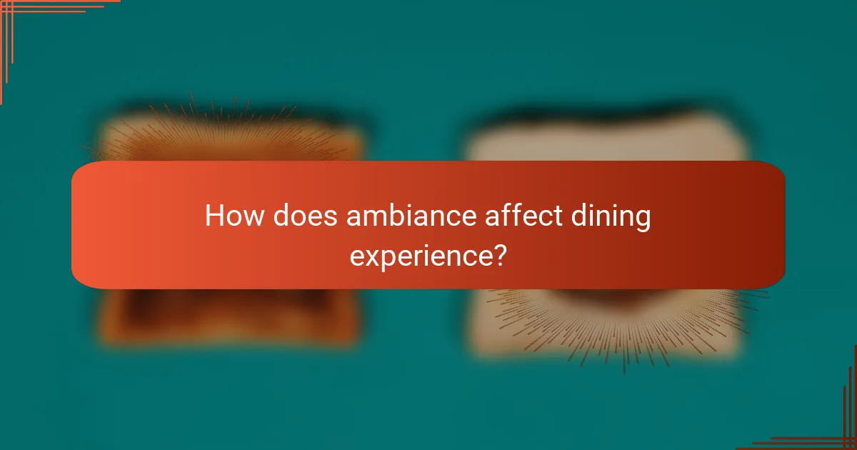 How does ambiance affect dining experience?