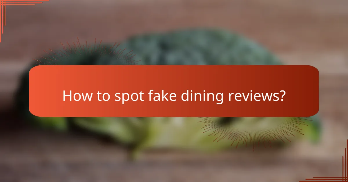 How to spot fake dining reviews?
