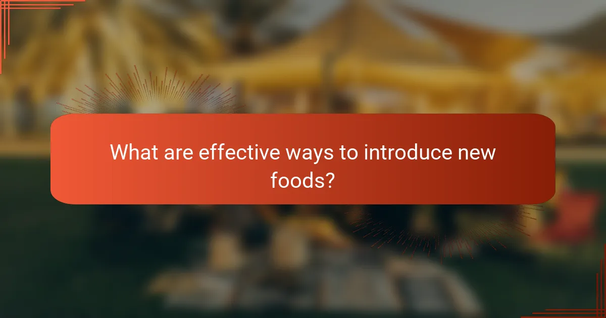 What are effective ways to introduce new foods?