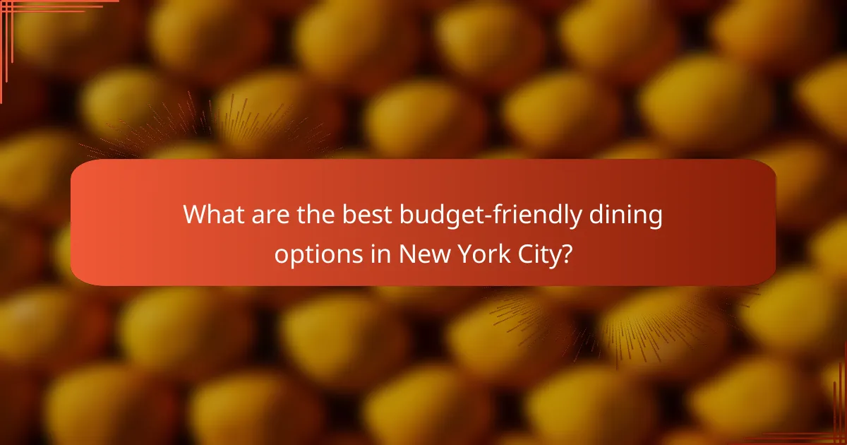 What are the best budget-friendly dining options in New York City?