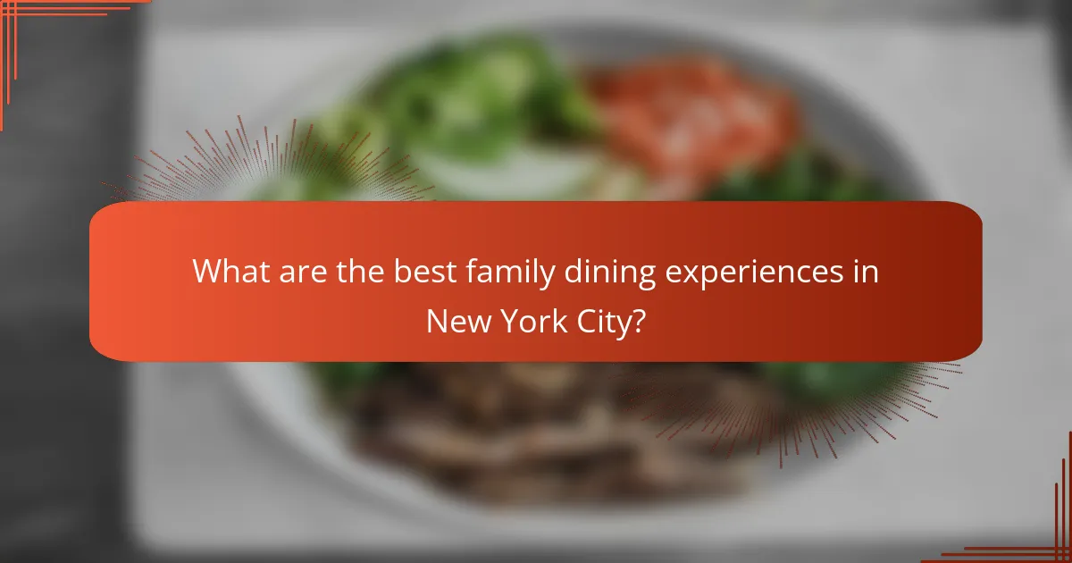 What are the best family dining experiences in New York City?