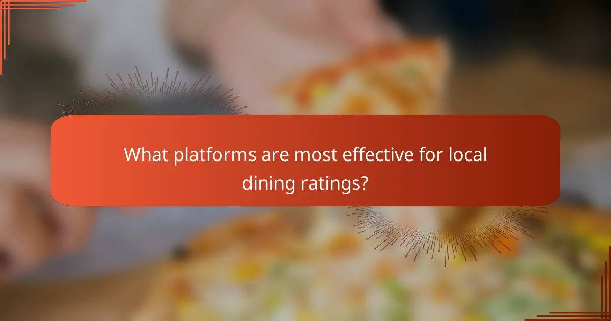 What platforms are most effective for local dining ratings?