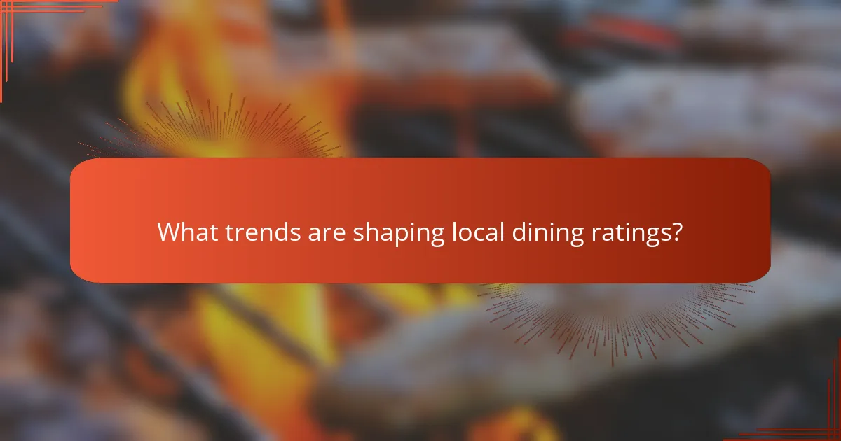 What trends are shaping local dining ratings?